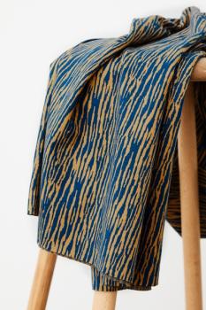 mind the Maker - Organic Bark Jacquard - Dry Mustard-Ocean